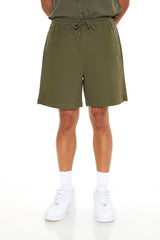 Vented-Hem Drawstring Shorts