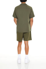 Vented-Hem Drawstring Shorts