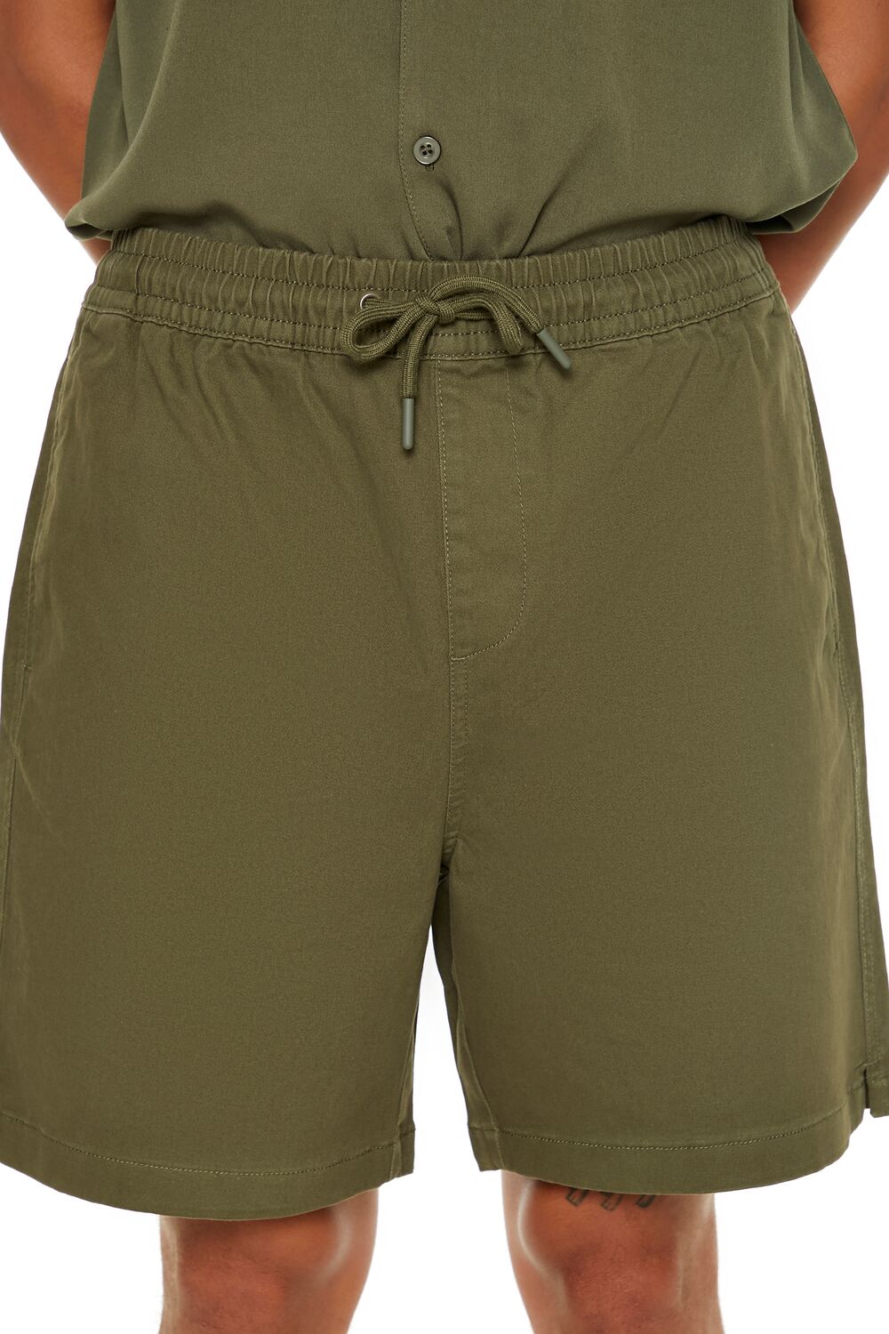 Vented-Hem Drawstring Shorts