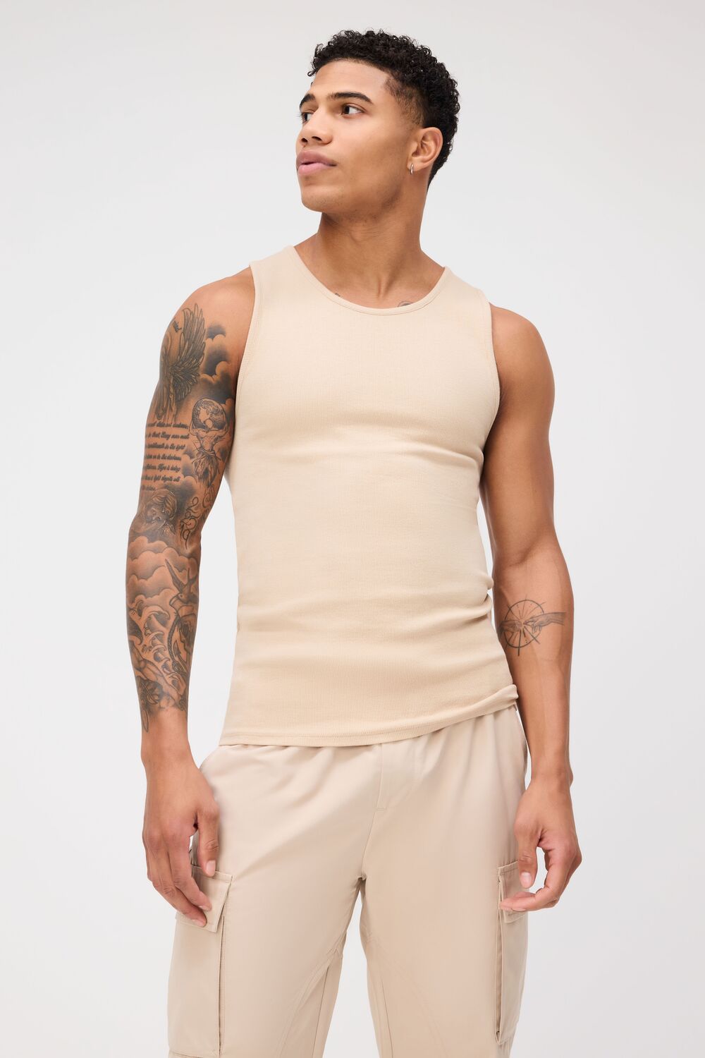 Scoop Neck Ribbed Tank Top