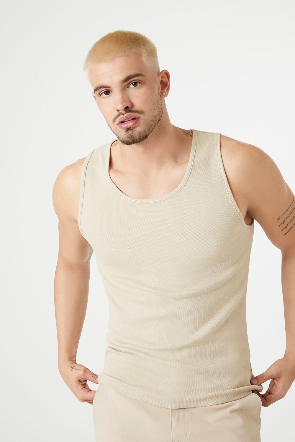 Scoop Neck Ribbed Tank Top