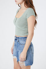 Cropped Stripe Tee
