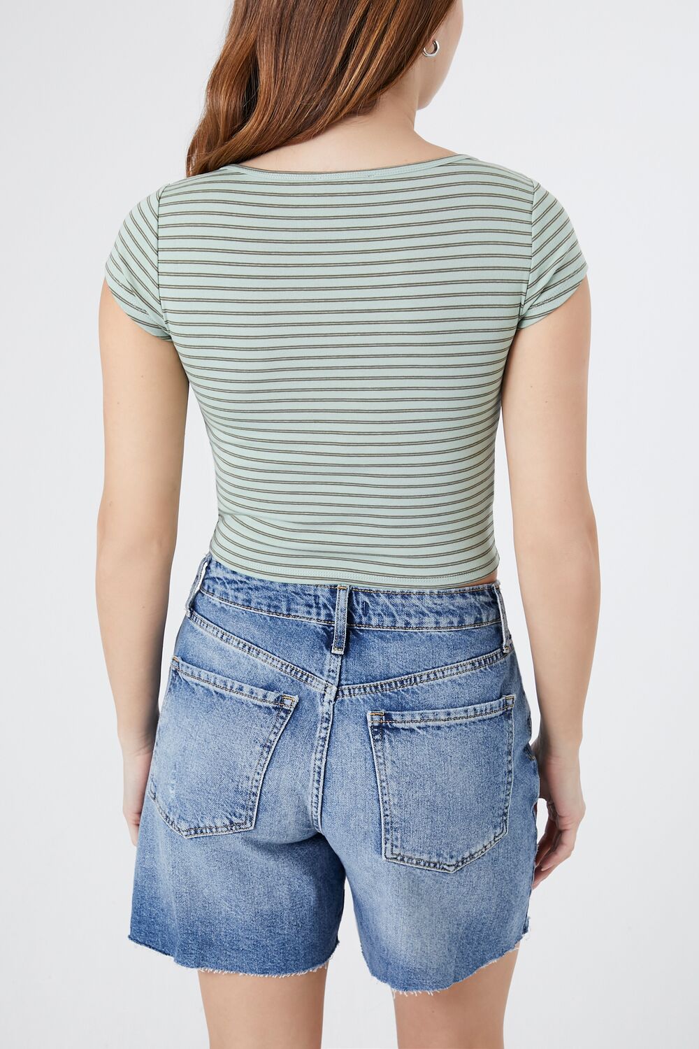 Cropped Stripe Tee