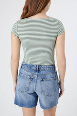 Cropped Stripe Tee