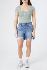 Cropped Stripe Tee