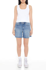 Distressed Denim Bermuda Shorts