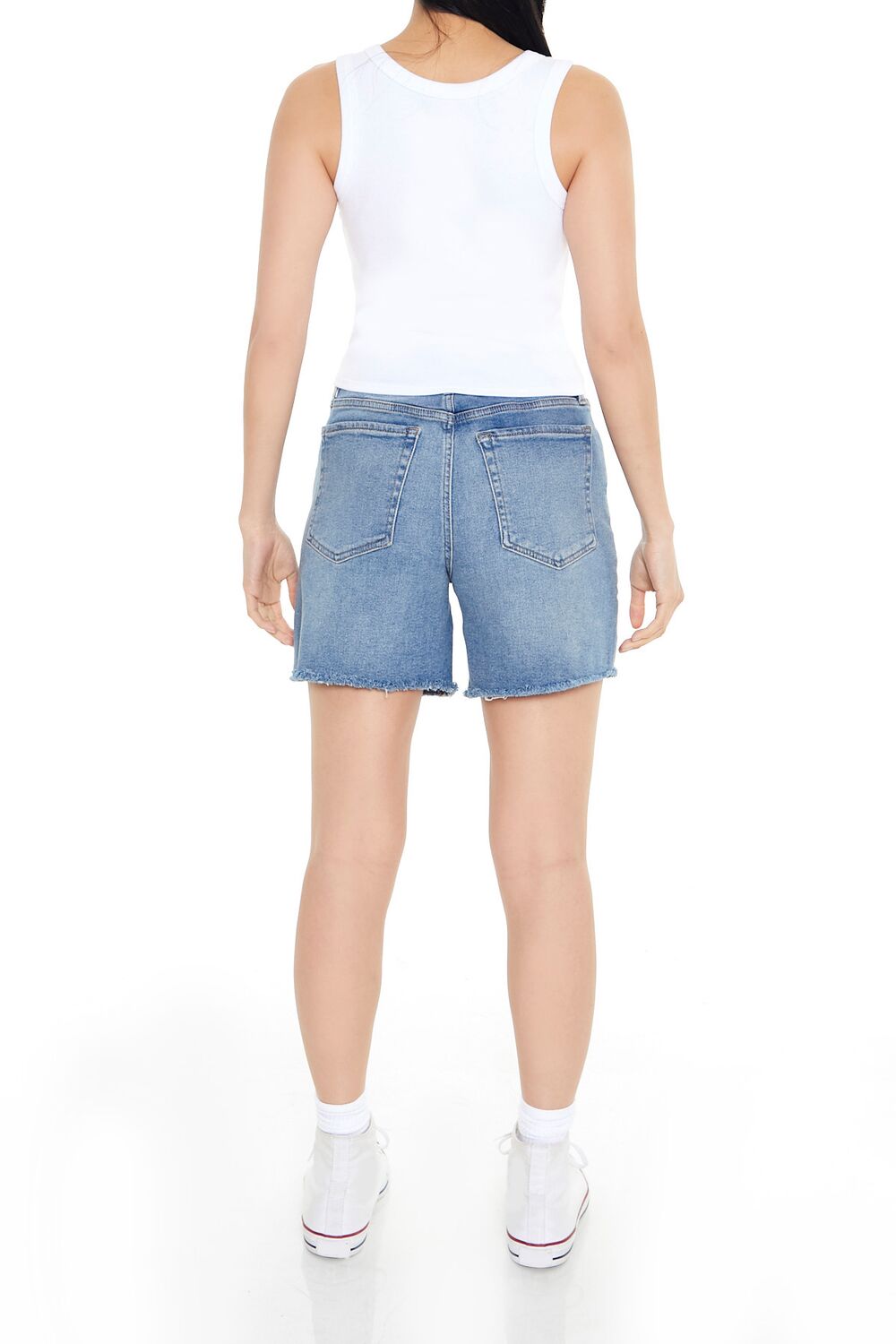 Distressed Denim Bermuda Shorts