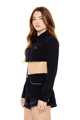 Cropped Denim Trucker Jacket
