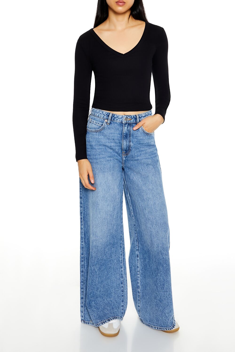 Cropped Long-Sleeve Top