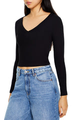 Cropped Long-Sleeve Top