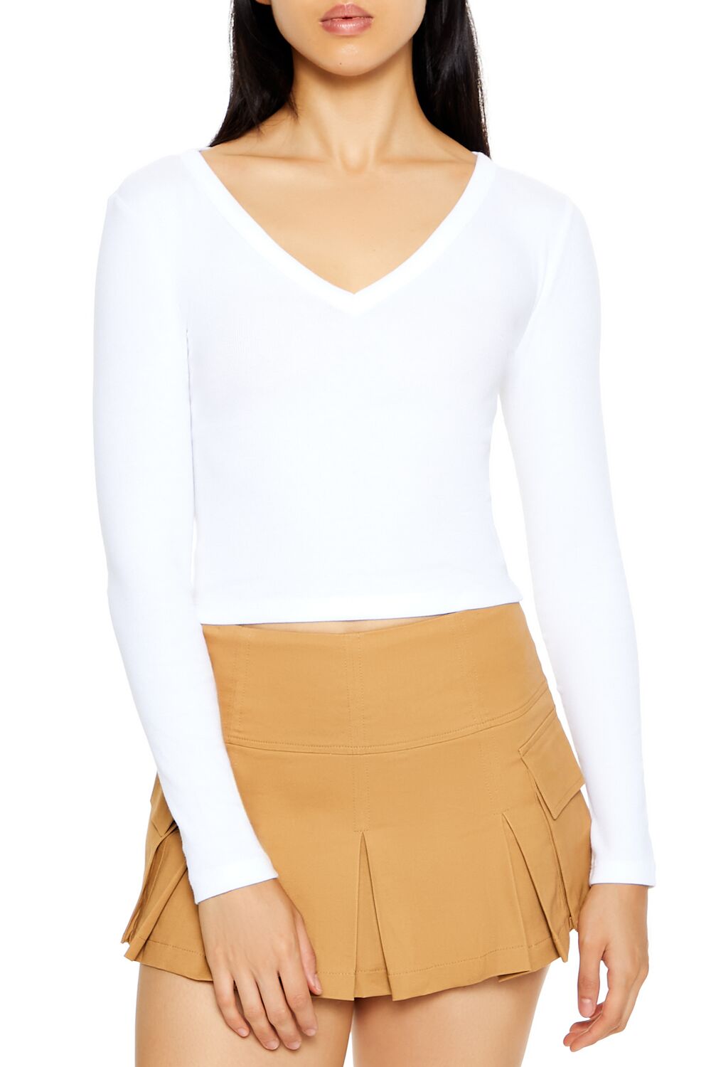 Cropped Long-Sleeve Top