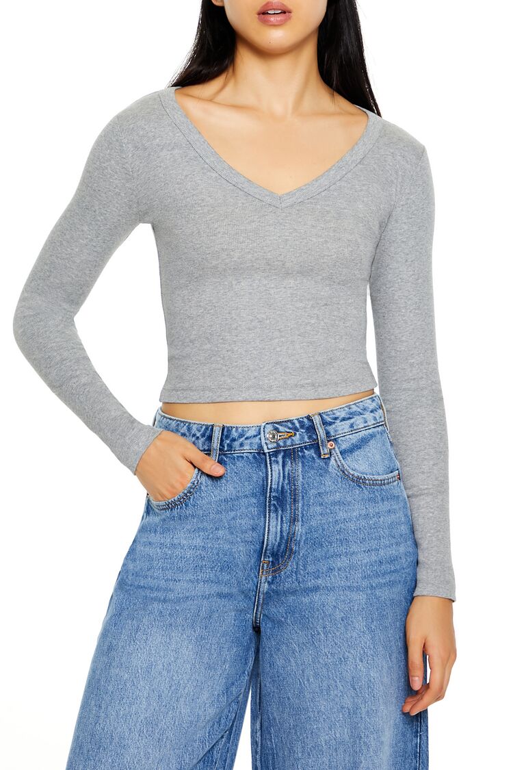 Cropped Long-Sleeve Top