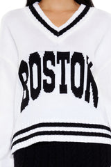 Boston Varsity-Striped Sweater