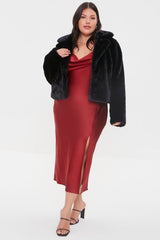 Plus Size Faux Fur Coat