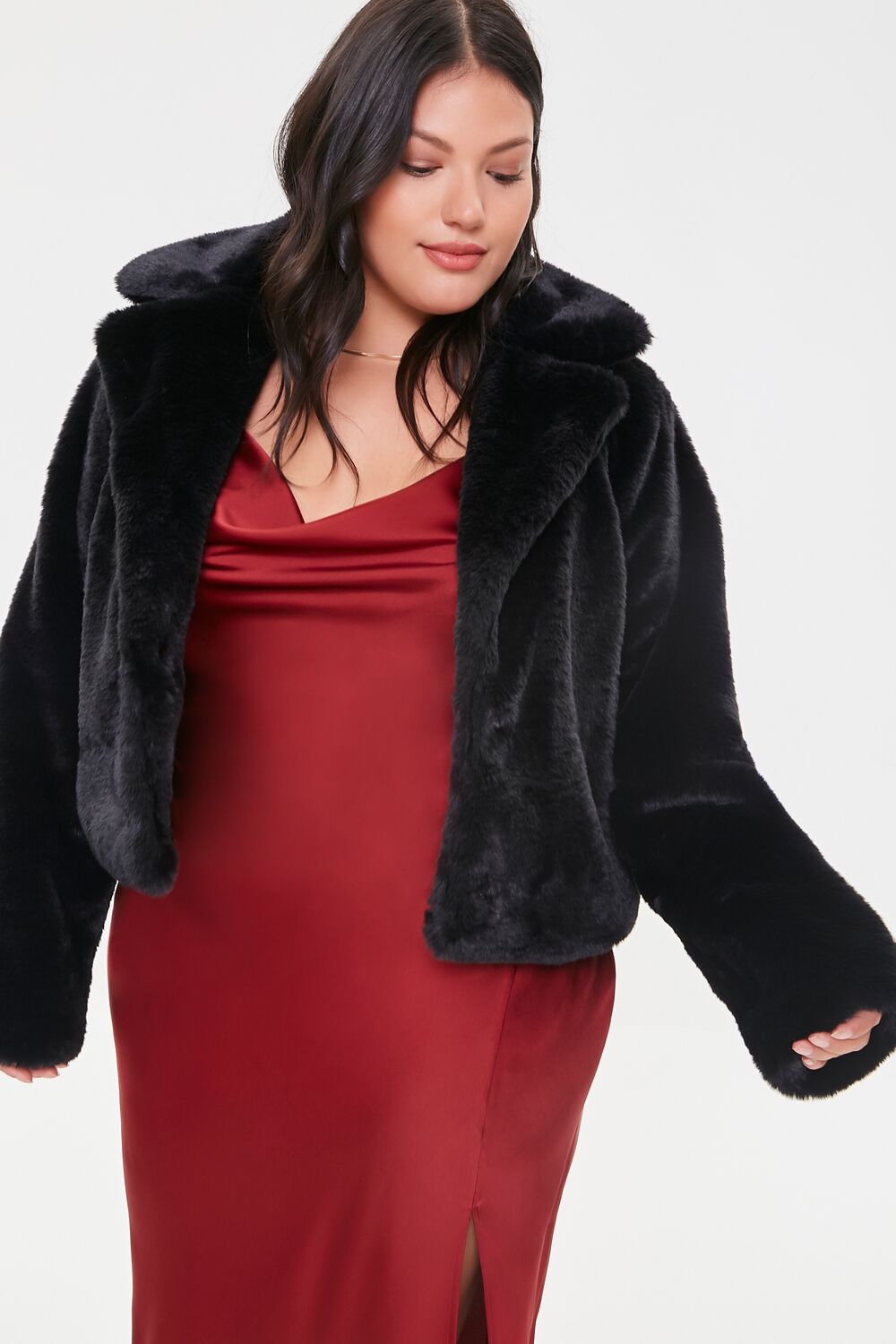 Plus Size Faux Fur Coat