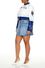 Plus Size Denim Mini Skirt