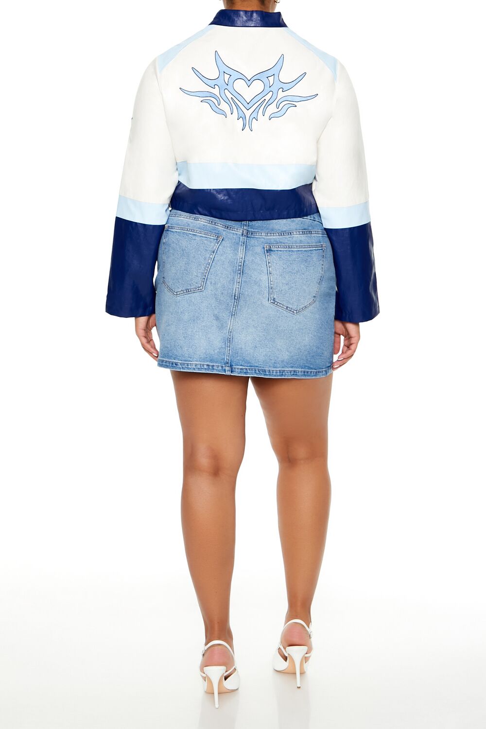 Plus Size Denim Mini Skirt