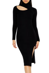 Cutout Sweater Midi Dress