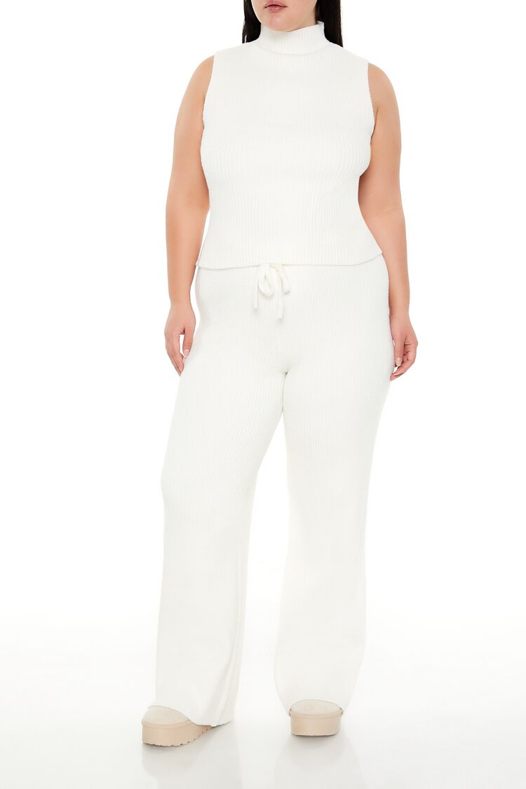 Plus Size Sweater-Knit Turtleneck Crop Top