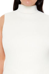 Plus Size Sweater-Knit Turtleneck Crop Top