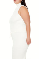 Plus Size Sweater-Knit Turtleneck Crop Top