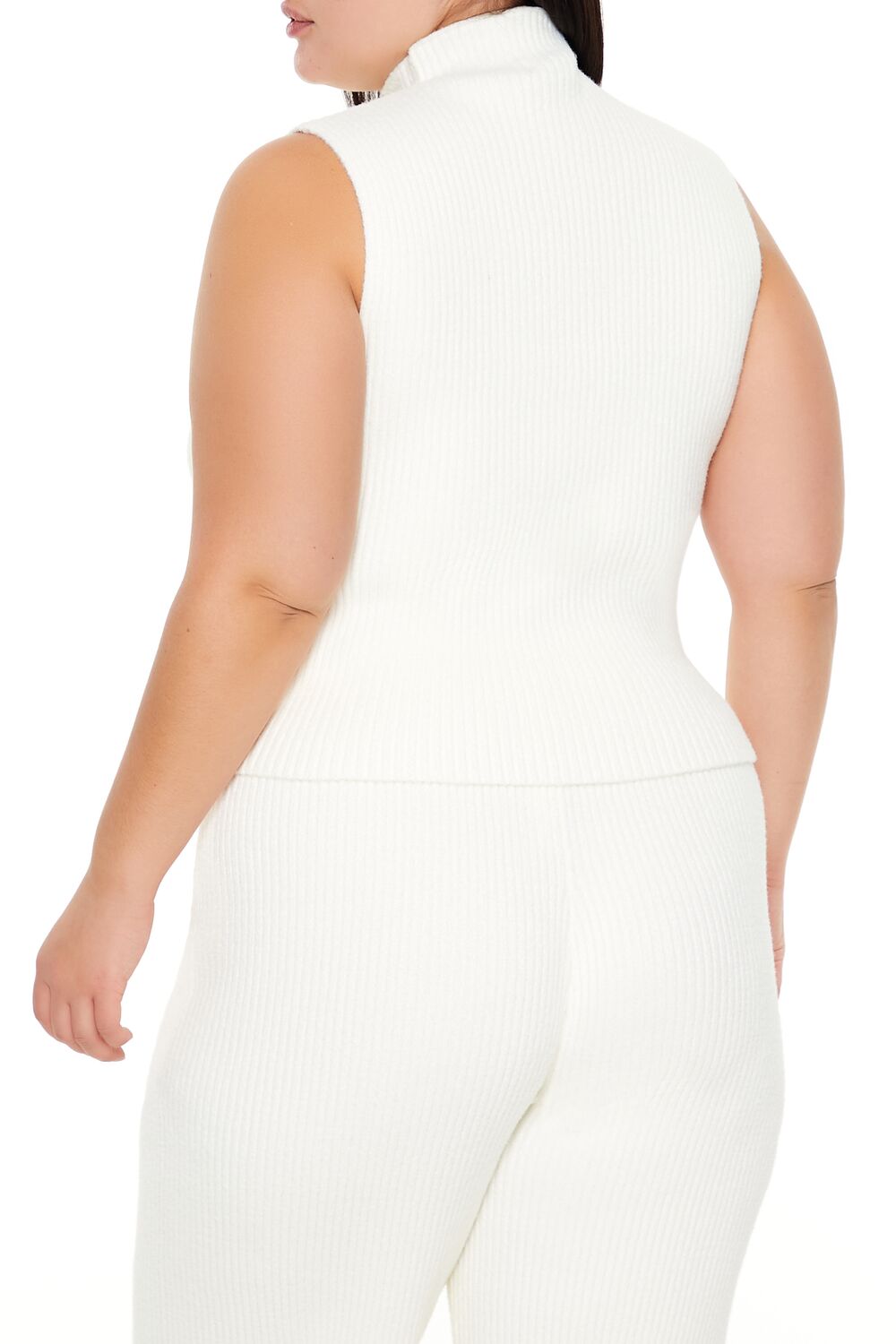 Plus Size Sweater-Knit Turtleneck Crop Top