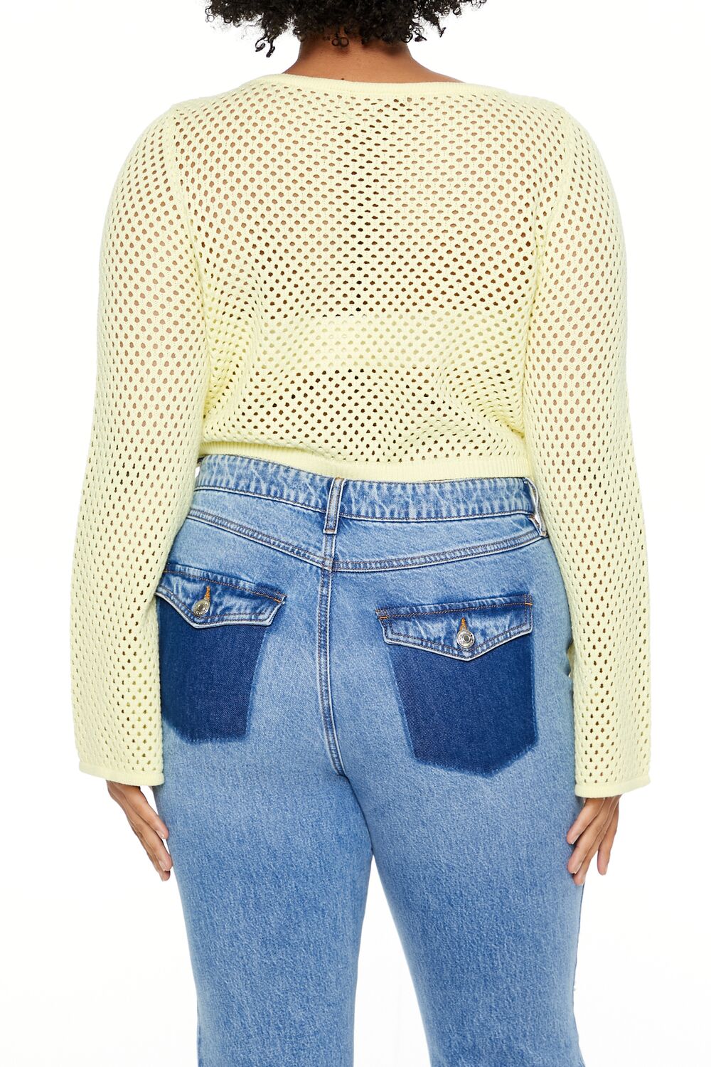 Plus Size Netted Cropped Sweater