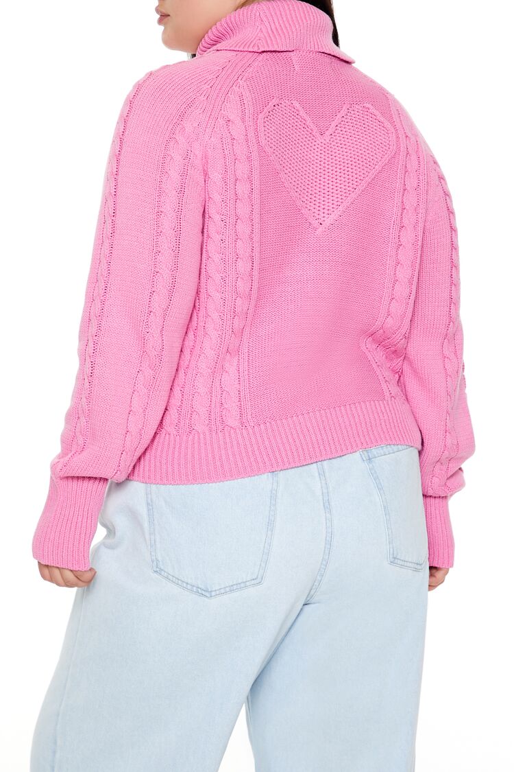 Plus Size Heart Cutout Sweater