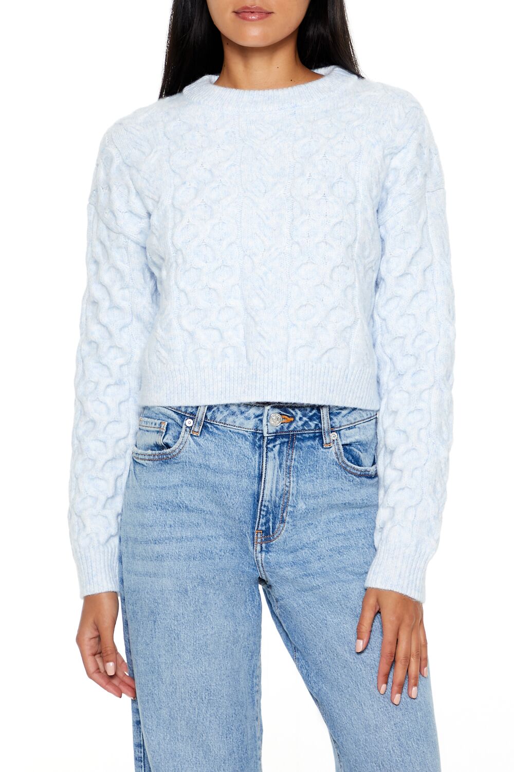 Honeycomb Knit Cropped Sweater