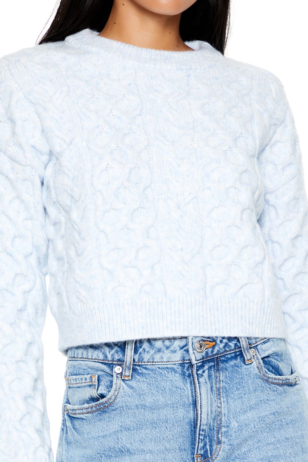 Honeycomb Knit Cropped Sweater