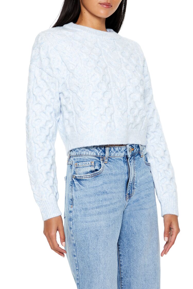 Honeycomb Knit Cropped Sweater