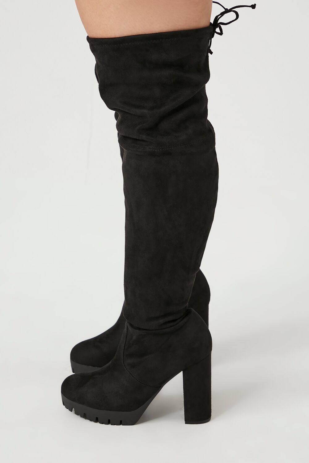 Faux Suede Over-the-Knee Boots (Wide)