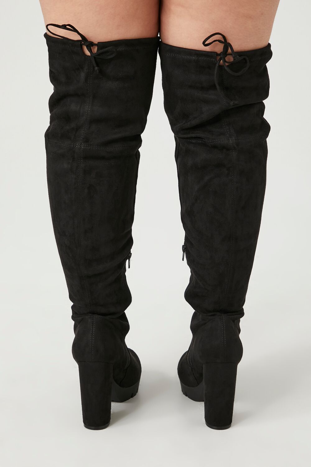 Faux Suede Over-the-Knee Boots (Wide)
