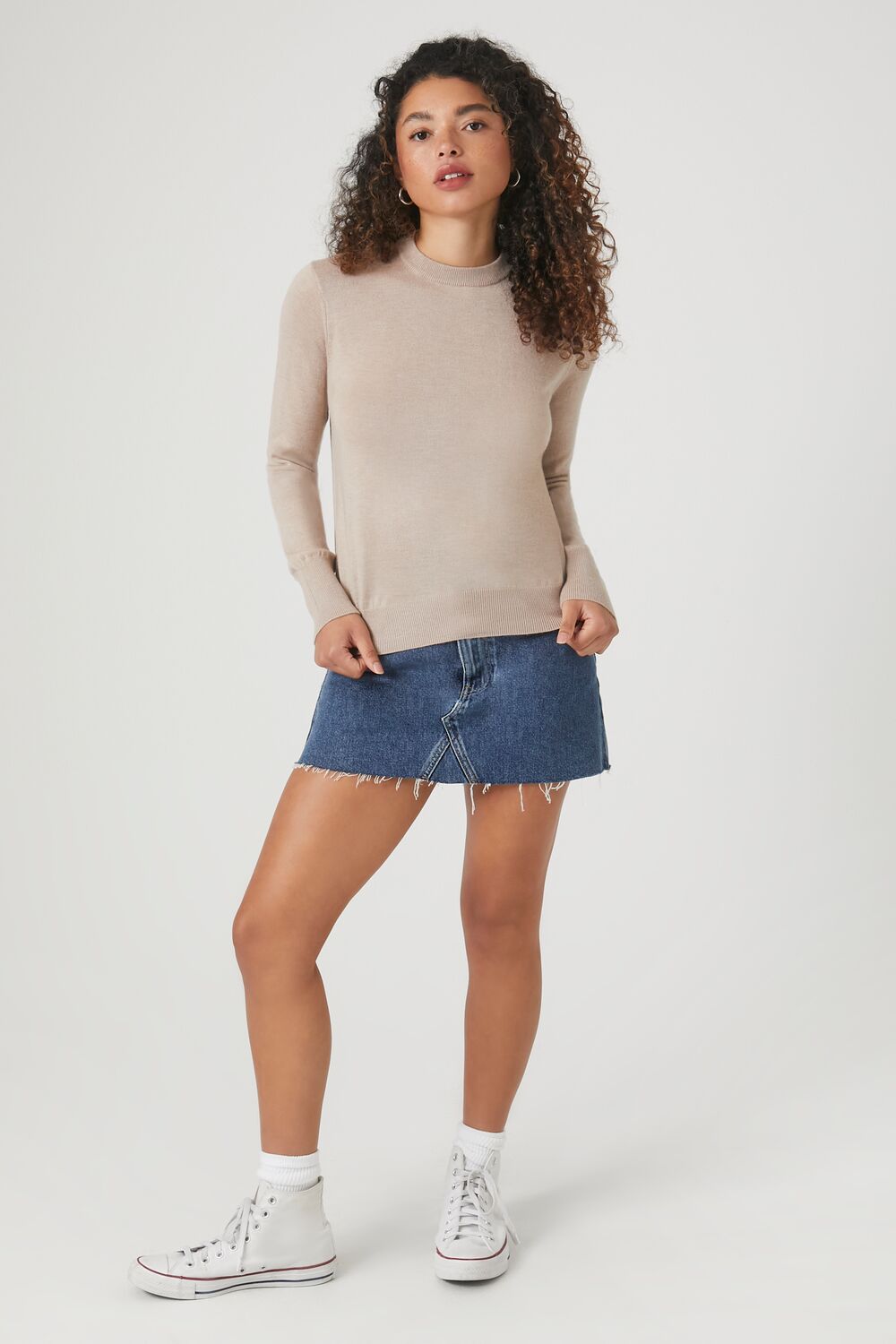 Ribbed-Trim Sweater