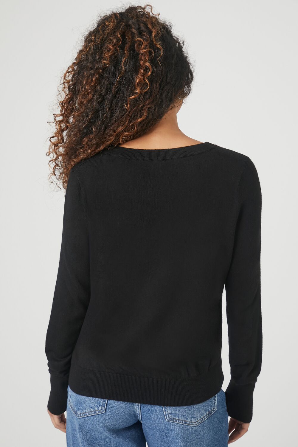 Ribbed V-Neck Sweater