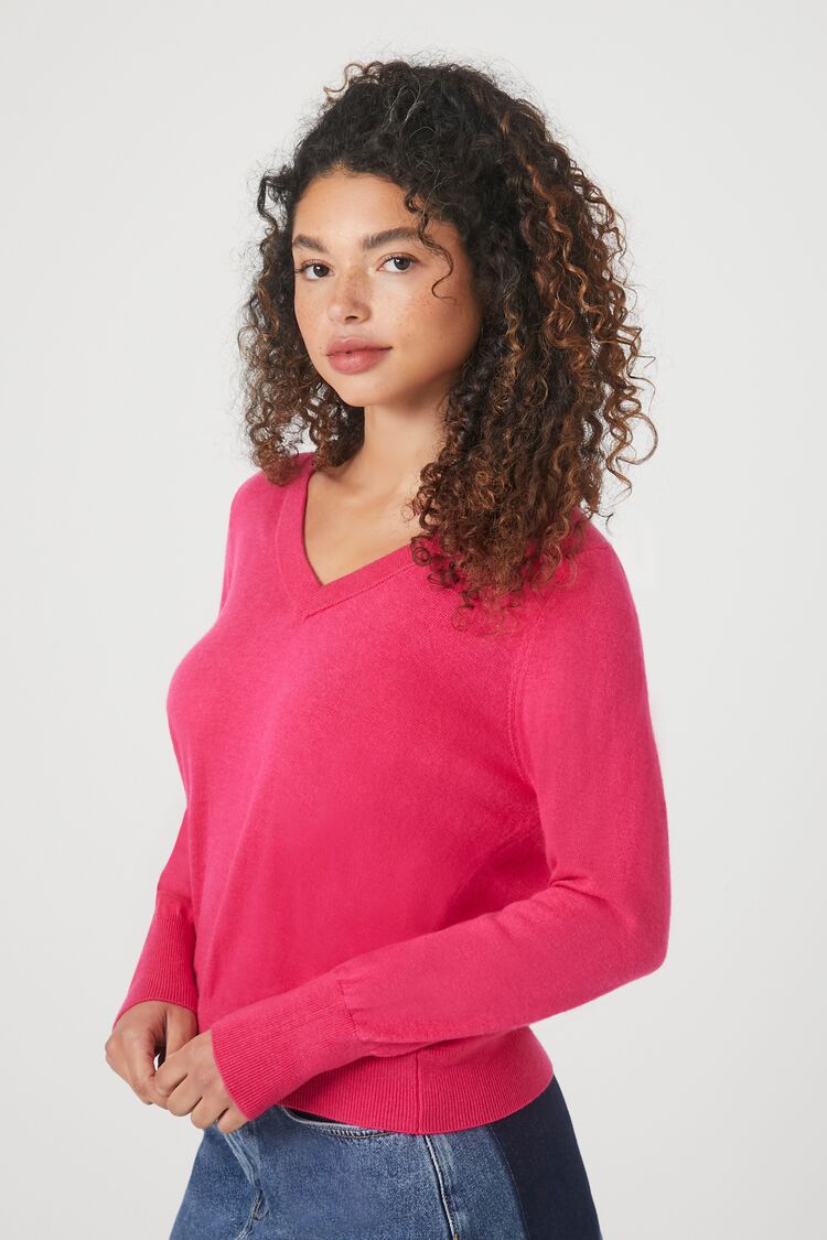 Ribbed V-Neck Sweater