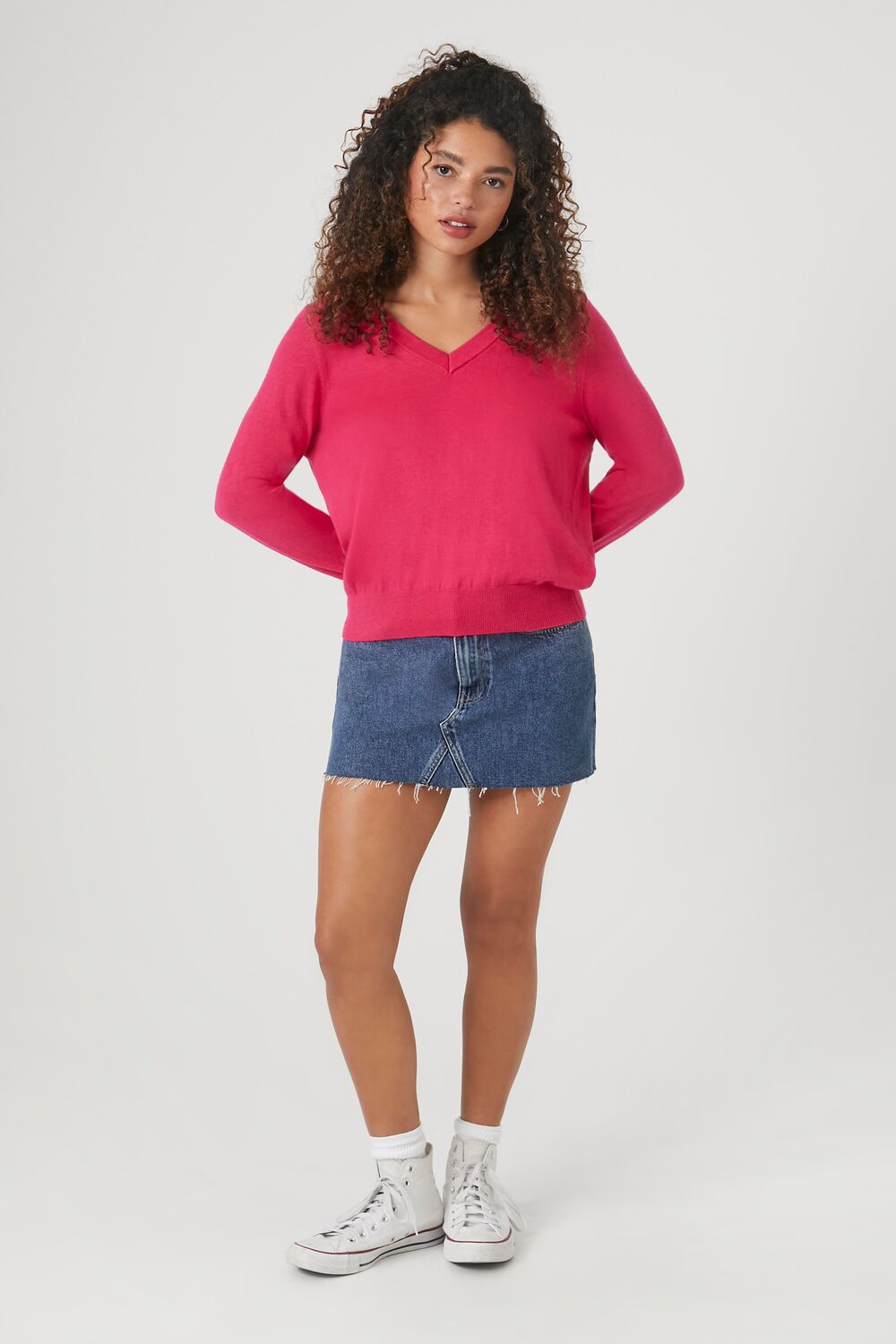 Ribbed V-Neck Sweater