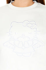 Plus Size Embroidered Hello Kitty Pullover