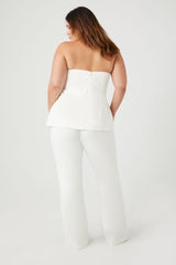 Plus Size Strapless Peplum Jumpsuit
