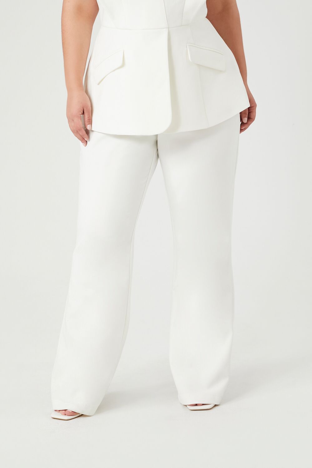 Plus Size Strapless Peplum Jumpsuit