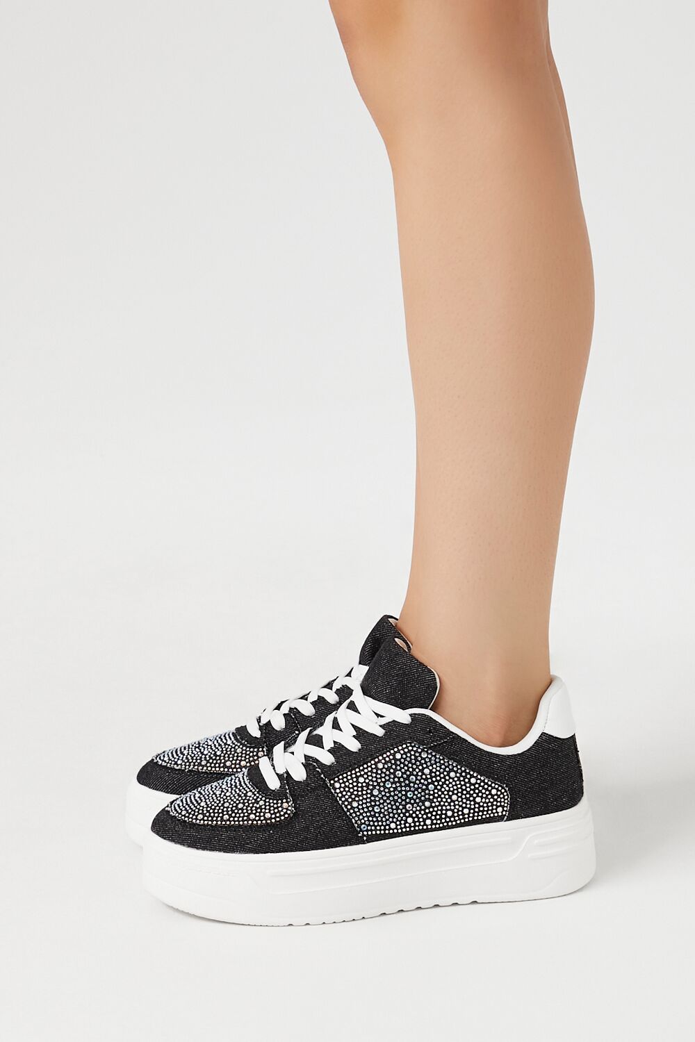 Denim Rhinestone Sneakers