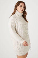 Plus Size Rhinestone Sweater Mini Dress