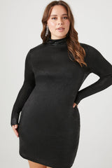 Plus Size Mock Neck Mini Dress