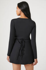 Contour Sculpt Wrap Mini Dress