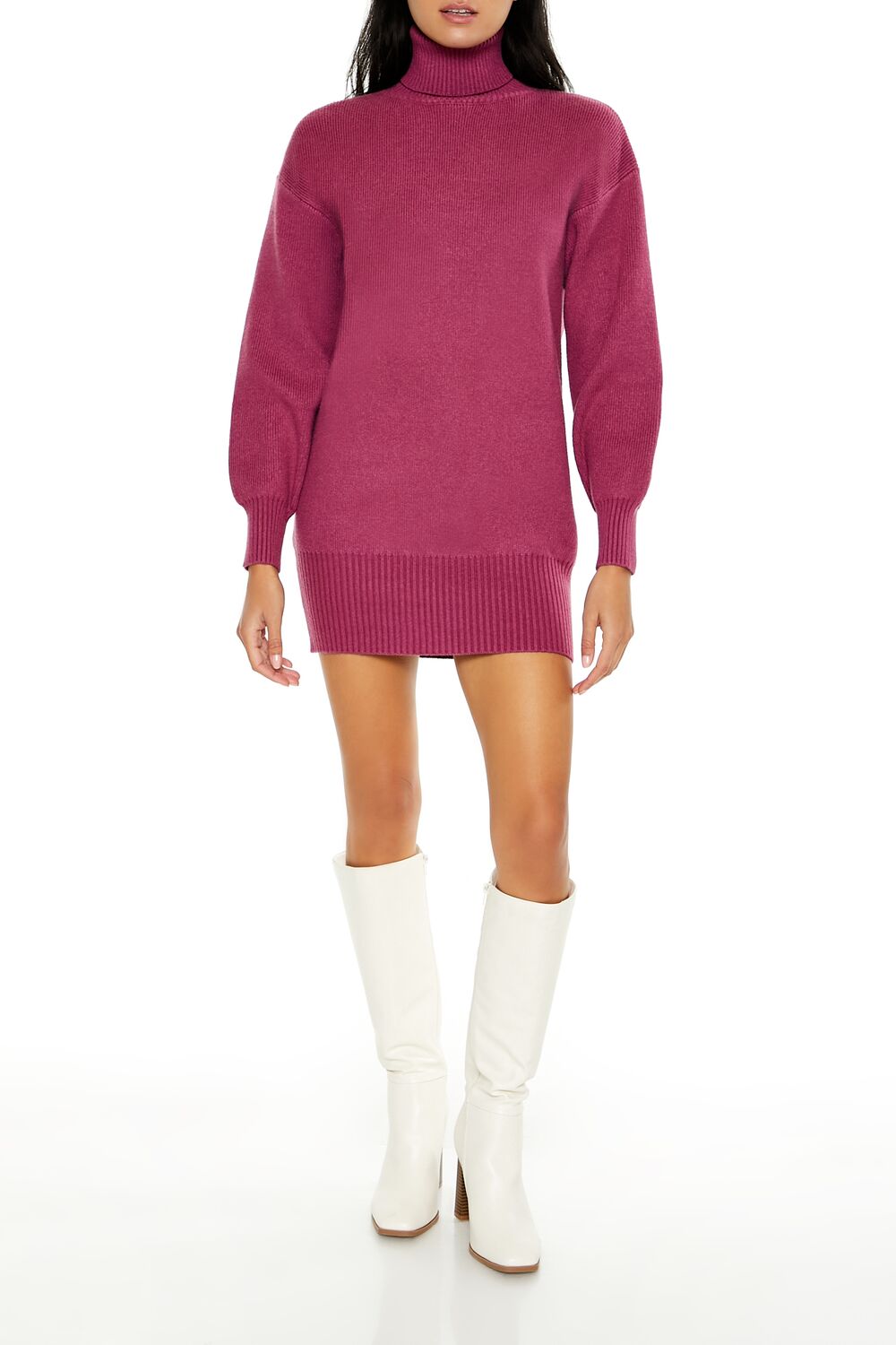 Turtleneck Mini Sweater Dress