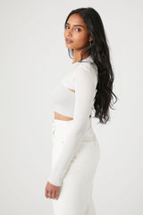 Super Cropped Sweater-Knit Top
