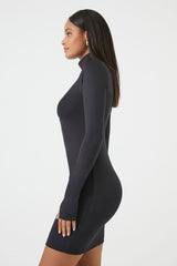 Turtleneck Contour Sculpt Mini Dress