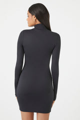 Turtleneck Contour Sculpt Mini Dress