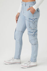 Grommet Cargo Skinny Jeans