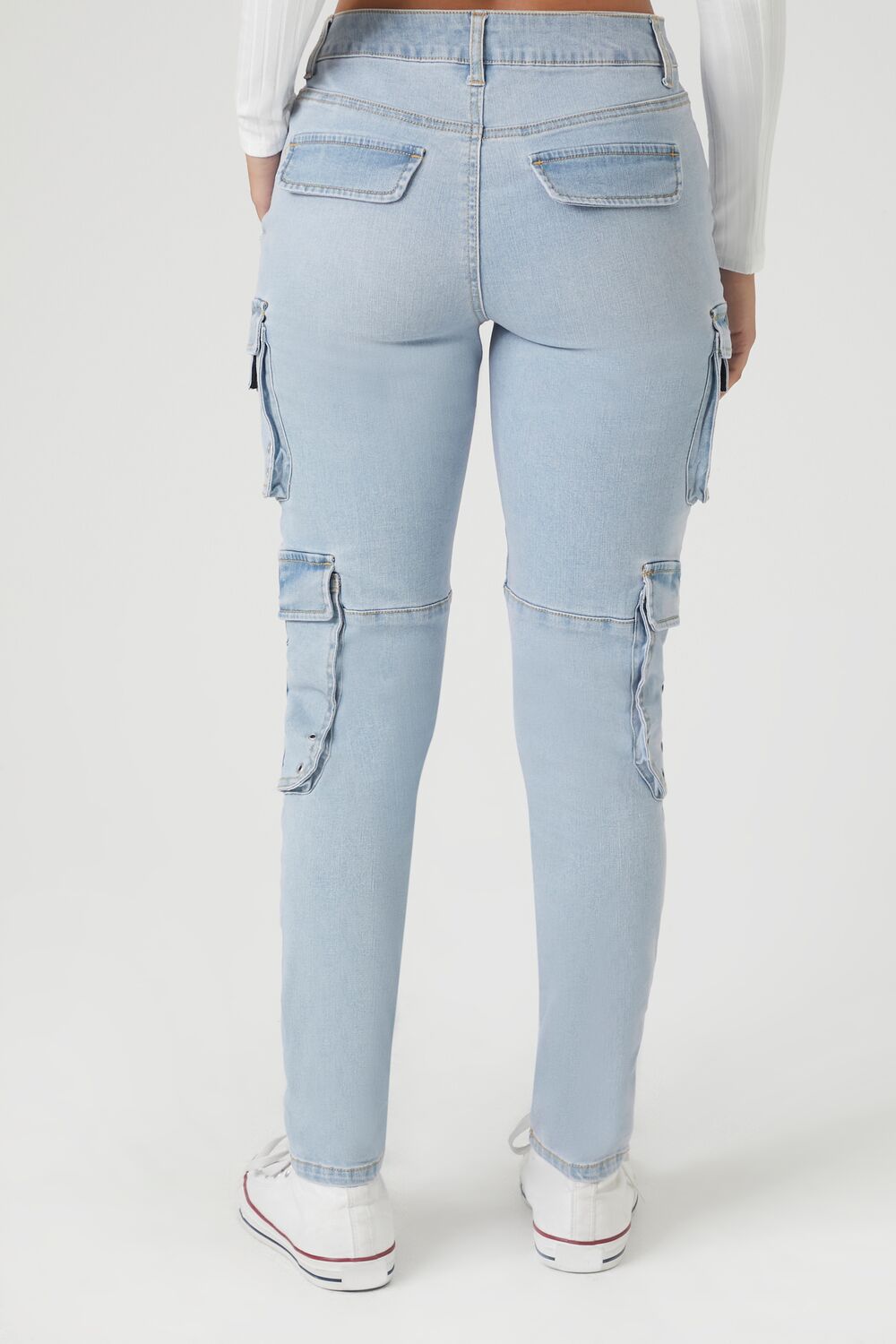 Grommet Cargo Skinny Jeans